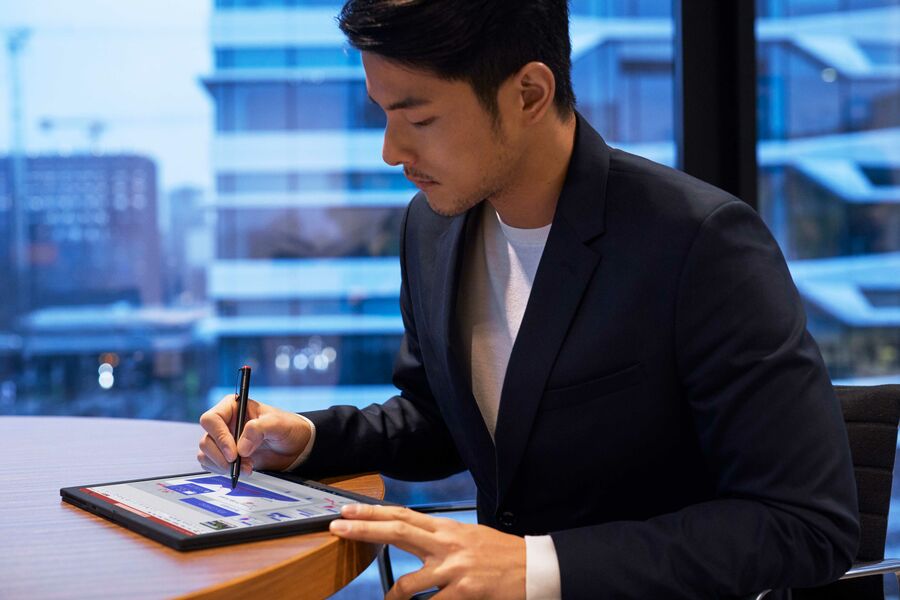 Lifestyle photography for the X1 Fold Gen 1. These photos show 3 individuals going through their day and you can see how the X1 Fold helps them adapt throughout.